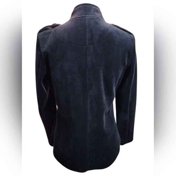 Blue Silver Blazer with Stand-Up Collar - Picture 4 of 6